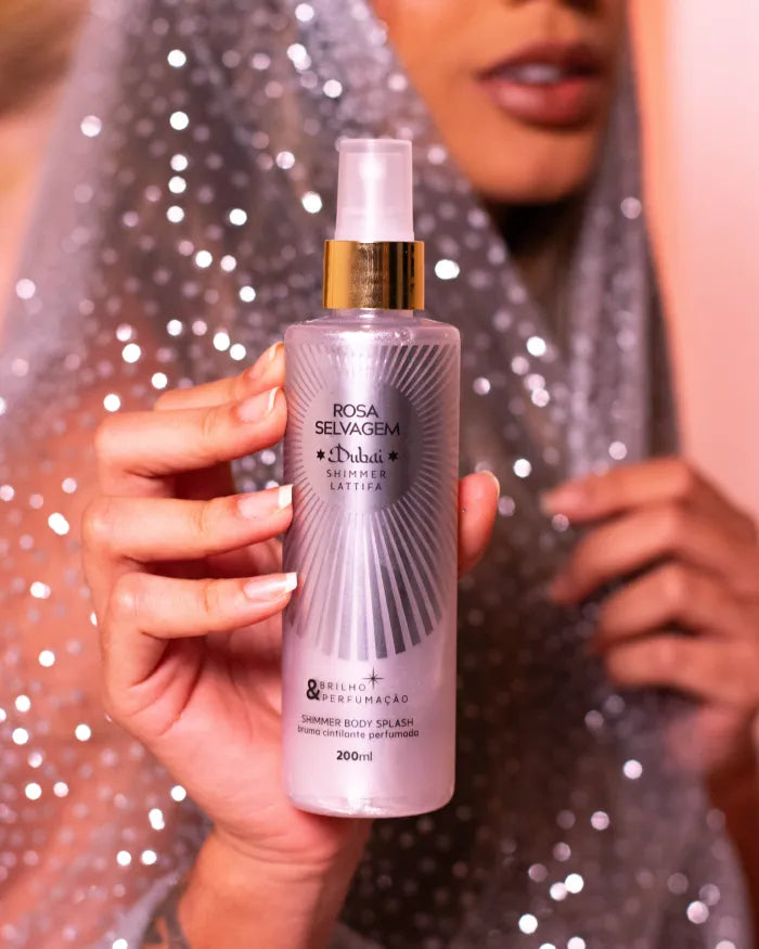 Rosa Selvagem - Body Splash  Dubai Lattifa Brilho e Perfumação