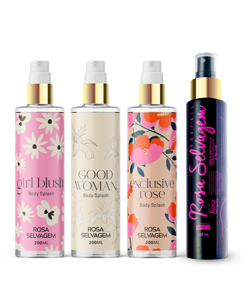 Kit 3 Body Splashes + Óleo Clareador