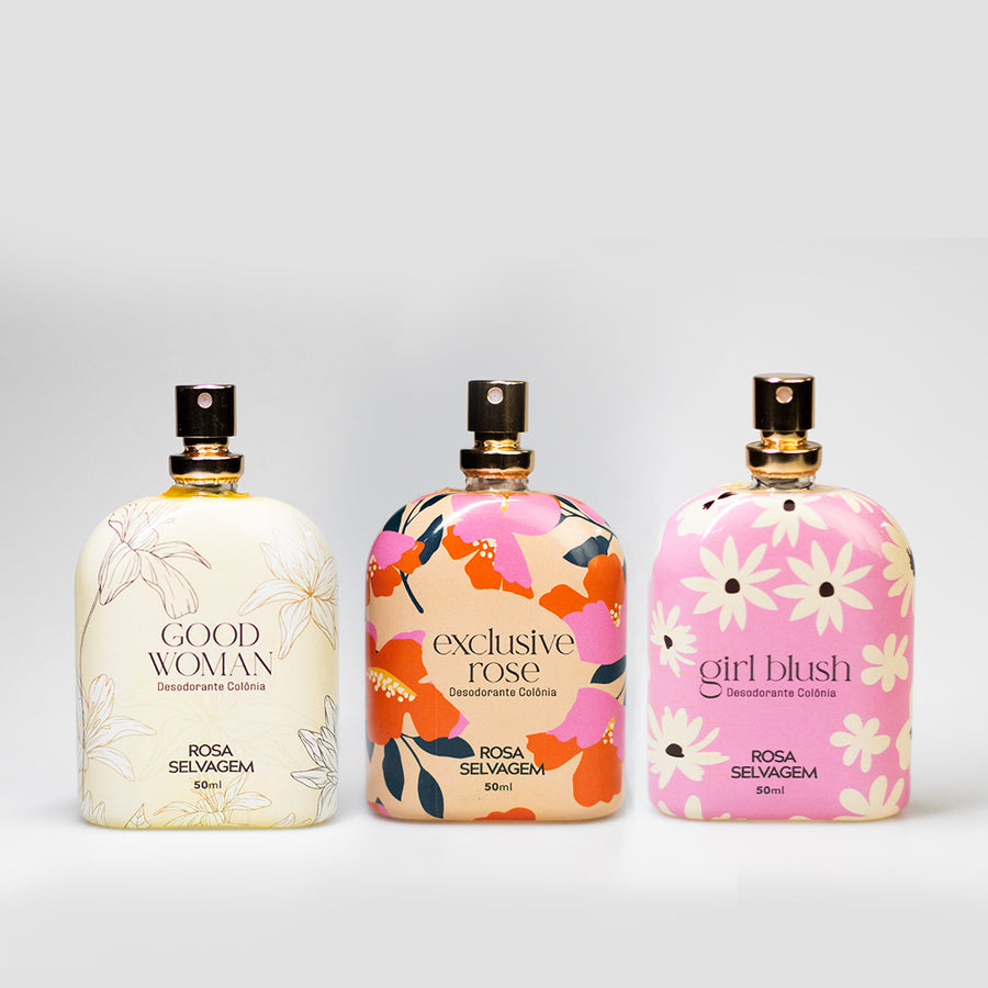 KIT 3 Perfumes - Girl Blush + Good Woman + Exclusive Rose